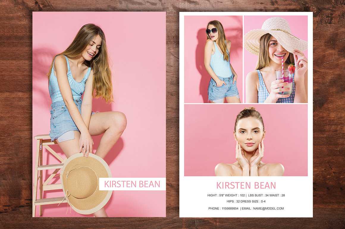 Modeling Comp Card Template, Fashion Model Comp Card, Ms Word & Adobe  Photoshop Template, Instant Download Throughout Comp Card Template Download