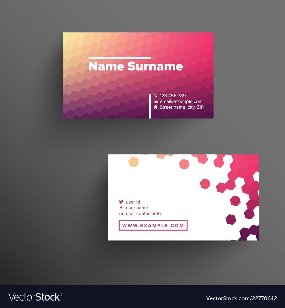 Modern Business Card Template With Haxagons Regarding Calling Card Free Template