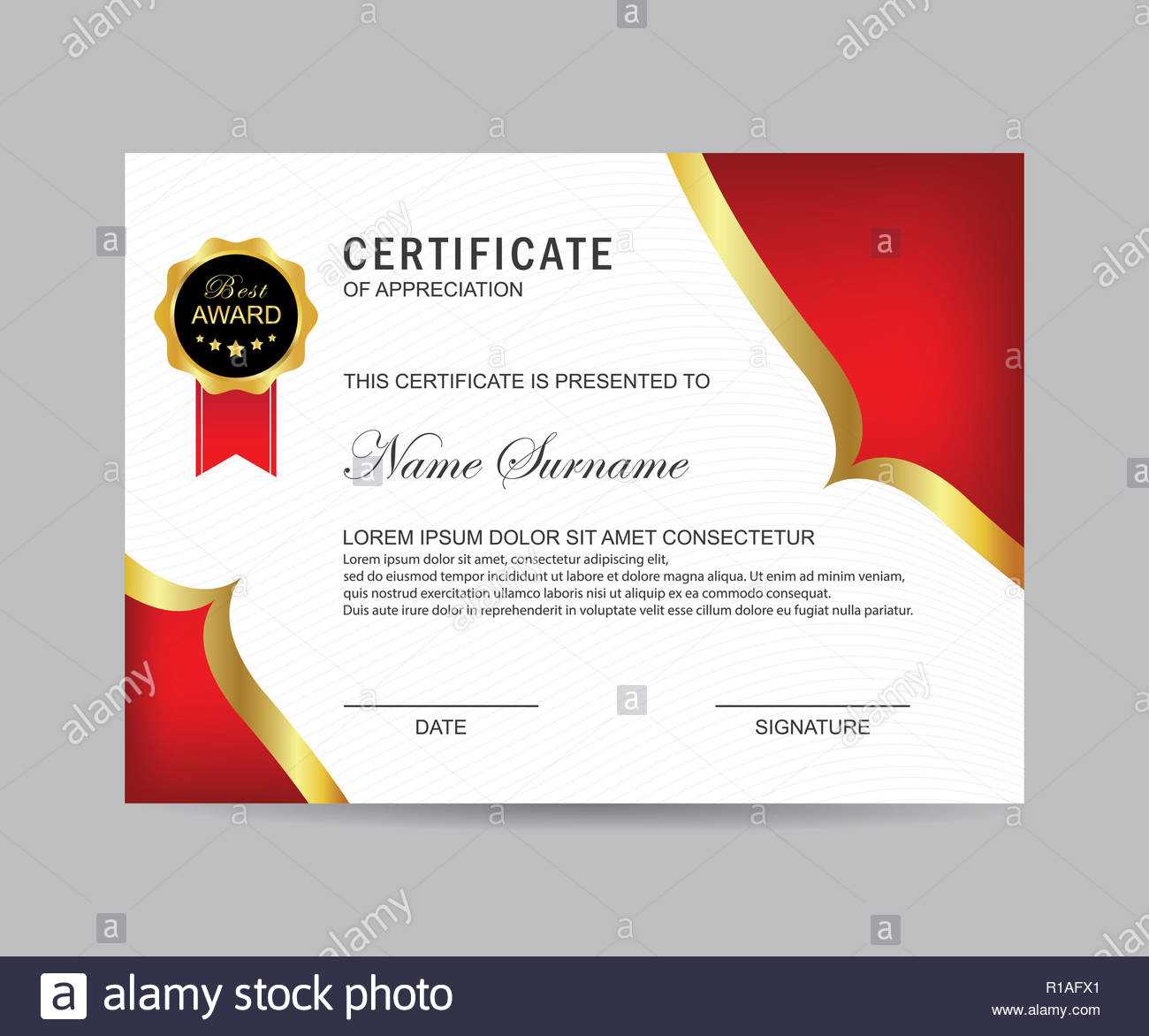 Modern Certificate Template And Background Stock Photo Throughout Borderless Certificate Templates