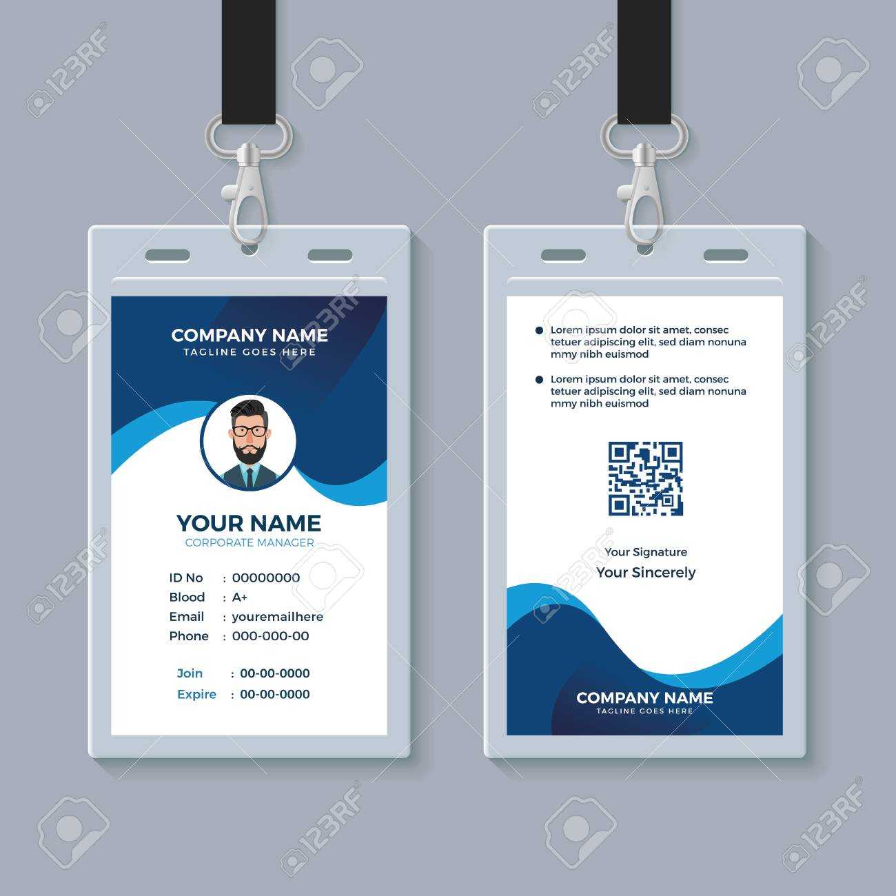 Modern Clean Id Card Template With Regard To Personal Identification Card Template