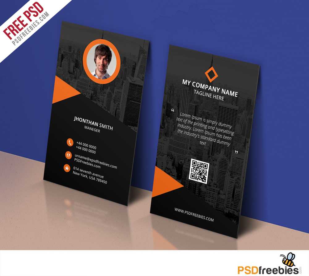 Modern Corporate Business Card Template Free Psd With Name Card Design Template Psd