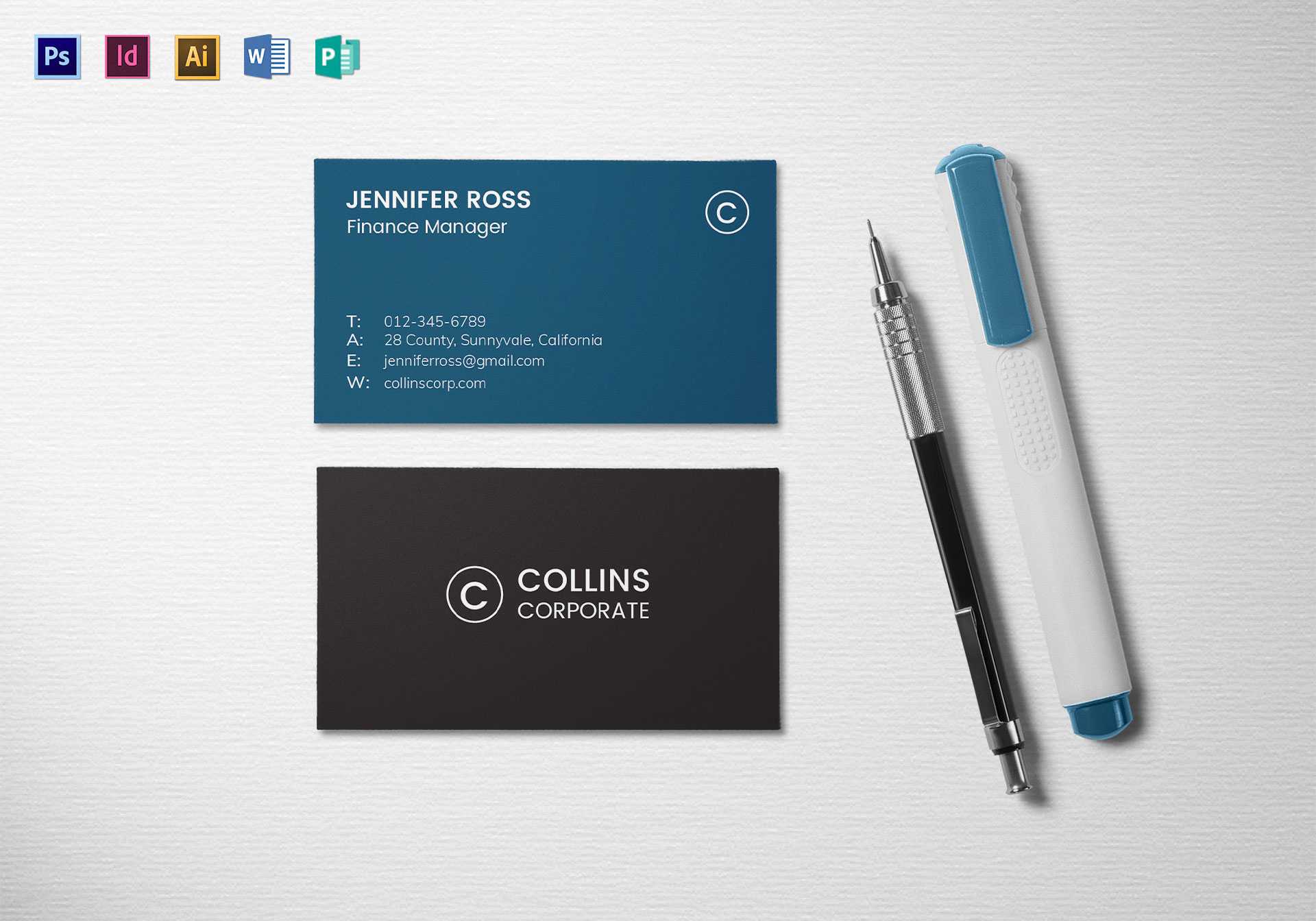 Modern Corporate Business Card Template Pertaining To Buisness Card Templates