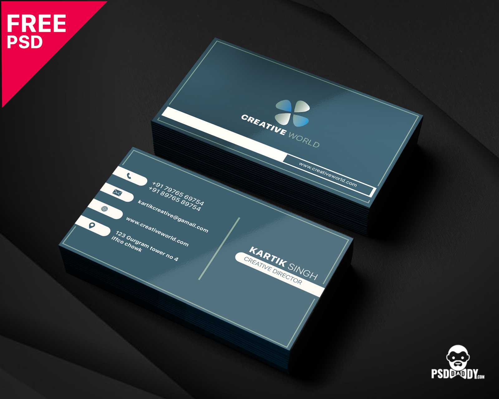 Modern Corporate Business Card Template | Psddaddy Intended For Unique Business Card Templates Free