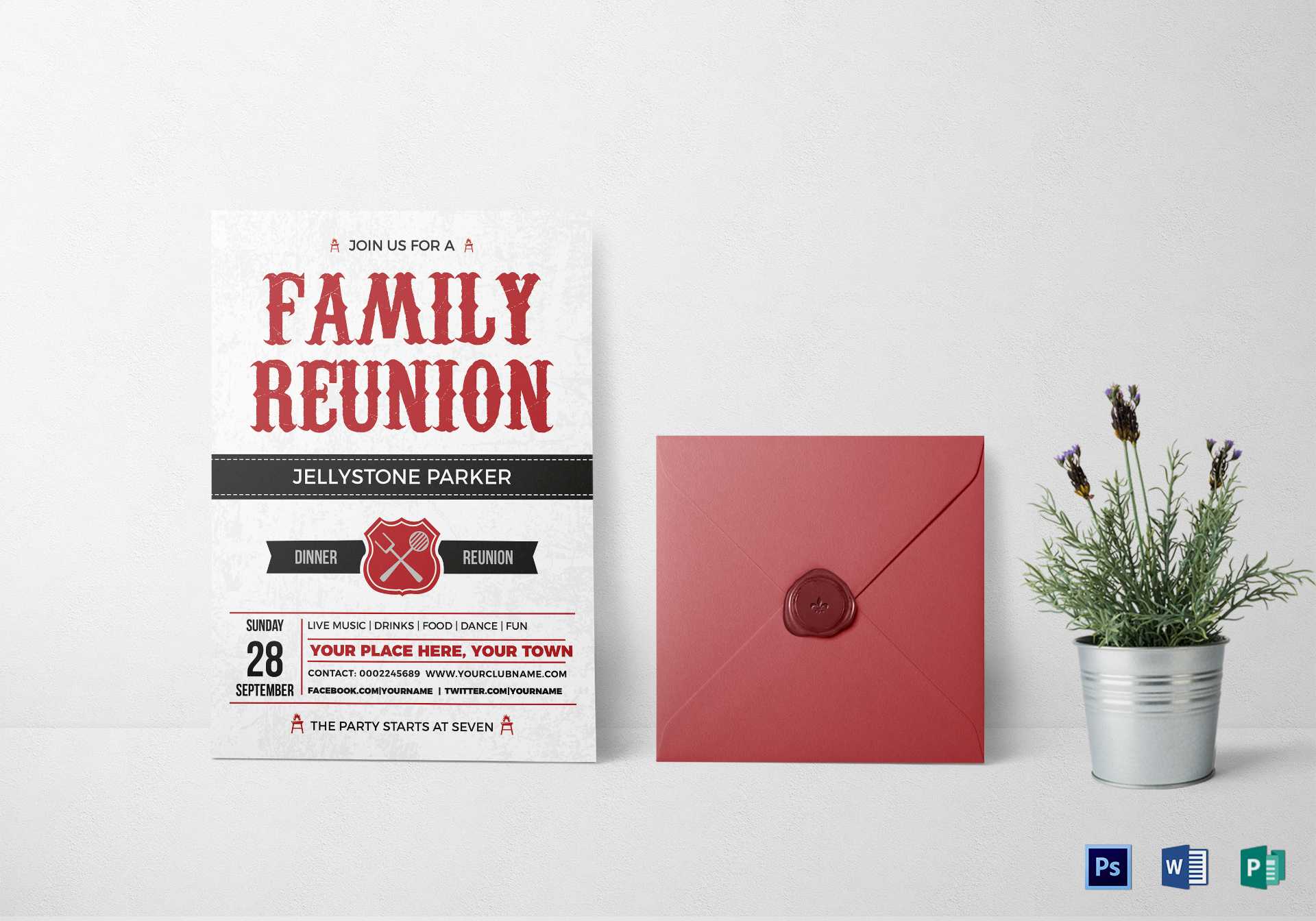 Modern Family Reunion Invitation Card Template Within Reunion Invitation Card Templates