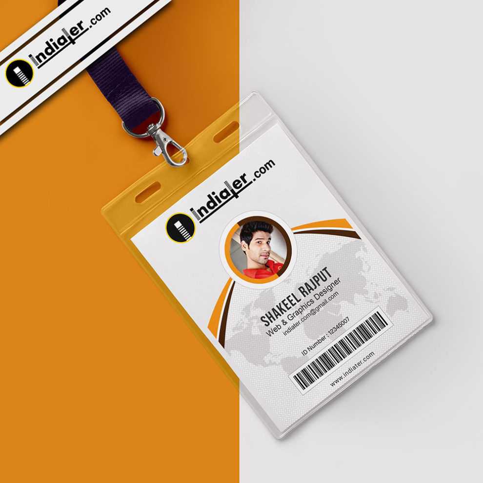 Modern Office Identity Card Free Psd Template – Indiater Inside Id Card Design Template Psd Free Download