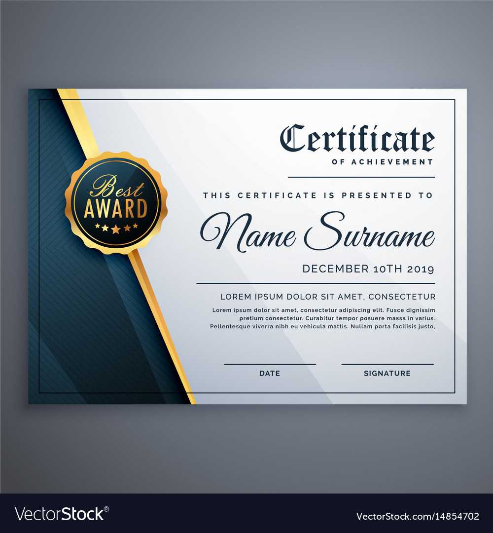 Modern Premium Certificate Award Design Template Throughout Award Certificate Design Template