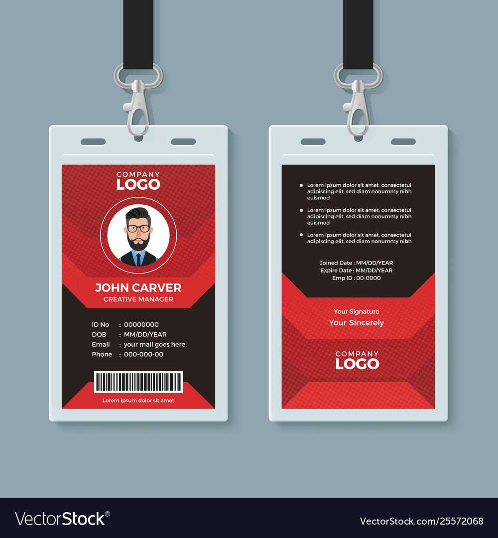 Modern Red And Black Id Card Template Regarding Id Card Template Ai