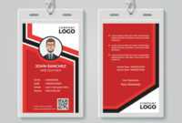 Modern Red Id Card Template regarding Template For Id Card Free Download
