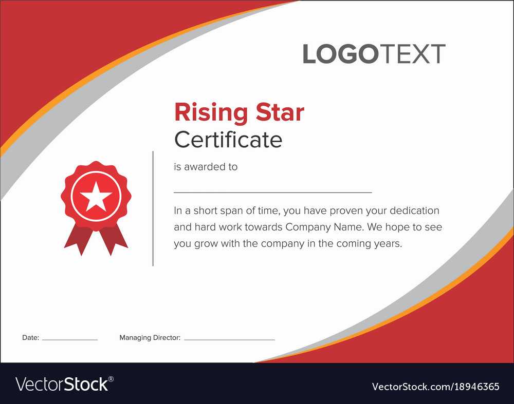 Modern Red Rising Star Certificate Pertaining To Star Performer Certificate Templates
