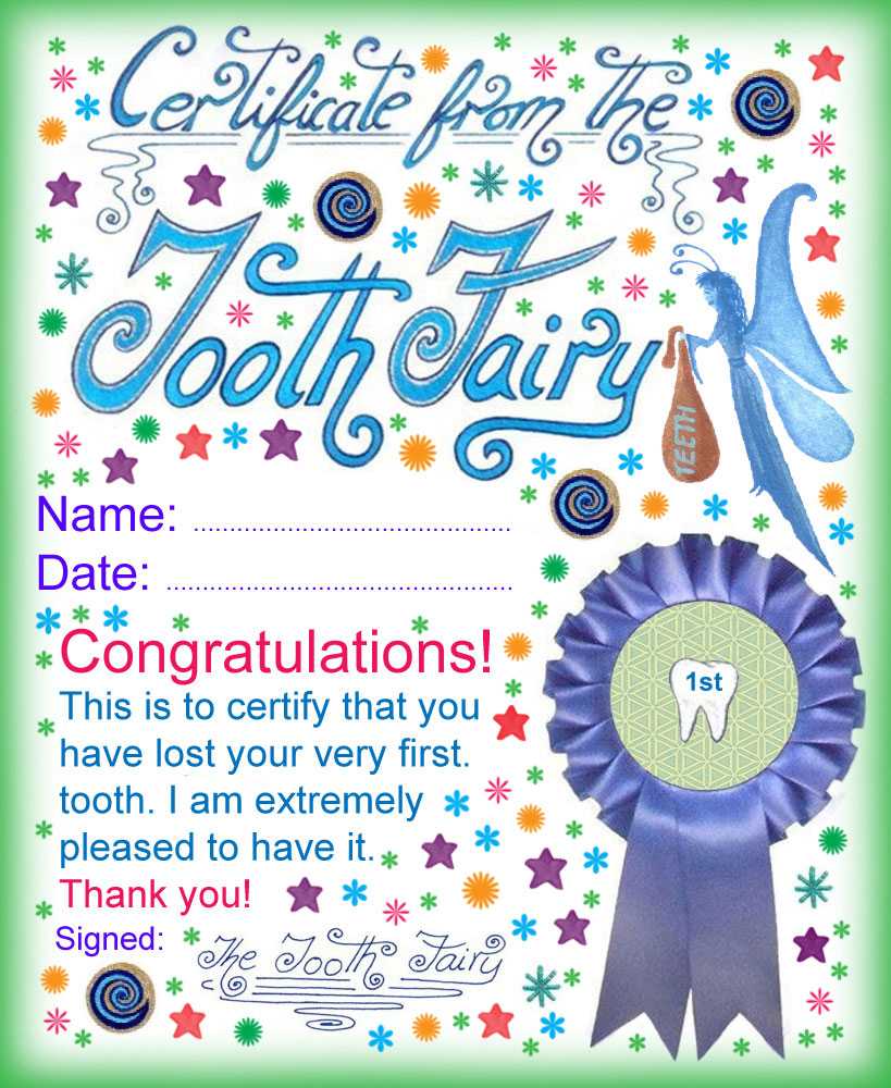 Modern Tooth Fairy Certificates | Rooftop Post Printables With Regard To Free Tooth Fairy Certificate Template