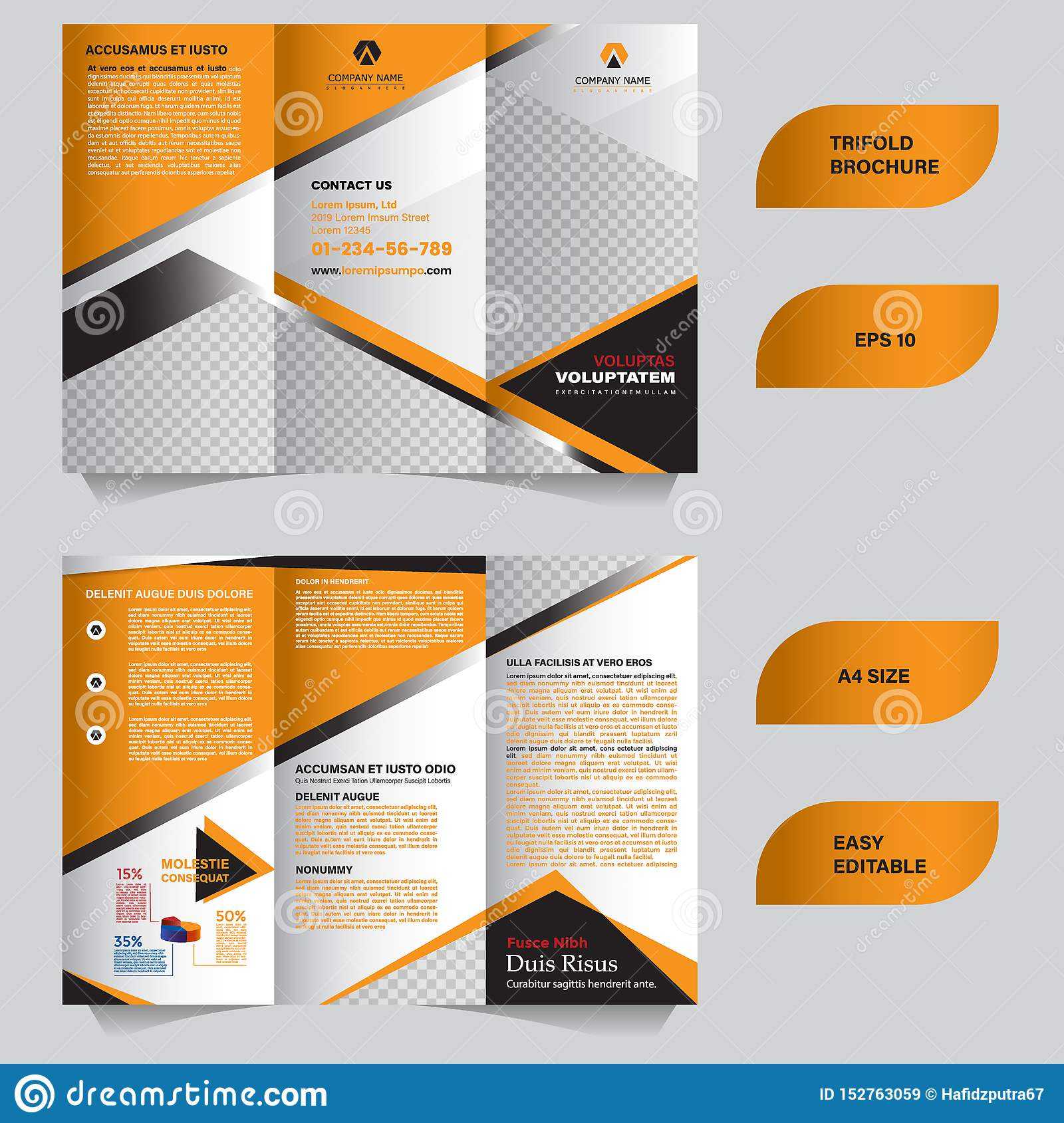 Modern Trifold Brochure Template With Flat And Elegant Inside Tri Fold Brochure Template Illustrator Free