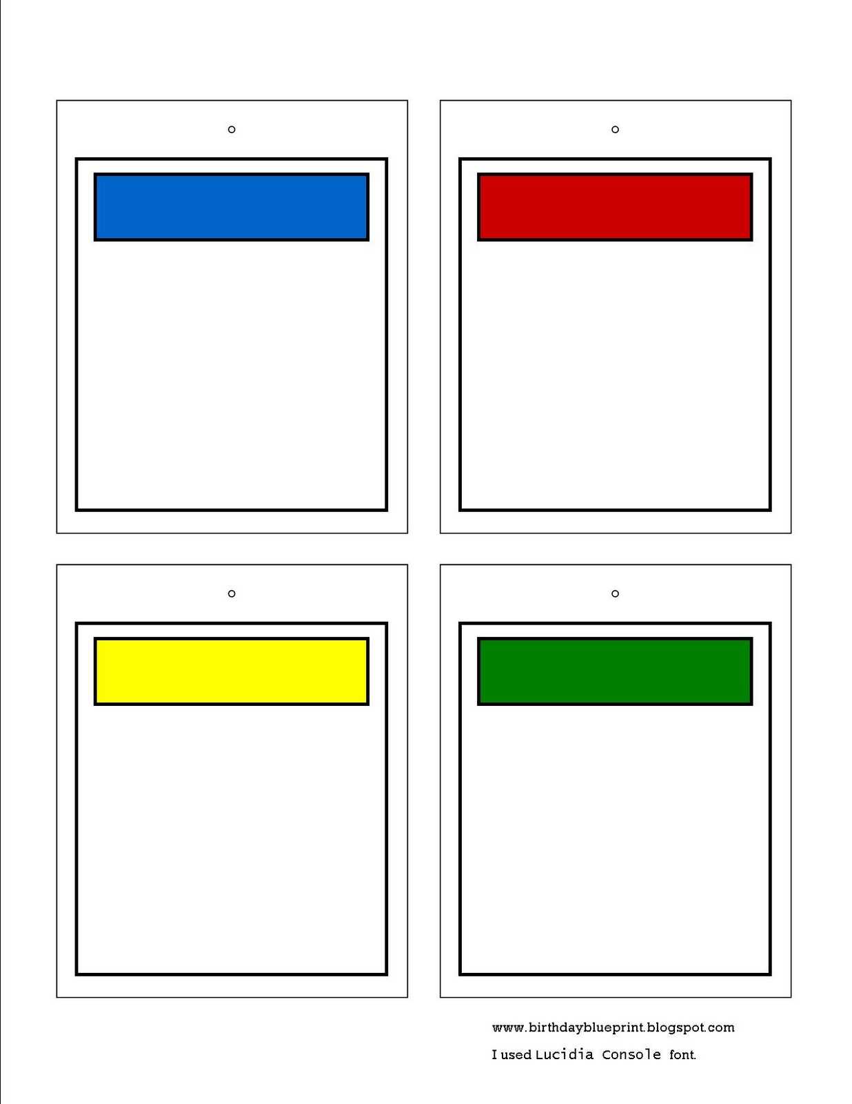 Monopoly Card Template Word – Brilean In Template For Cards In Word