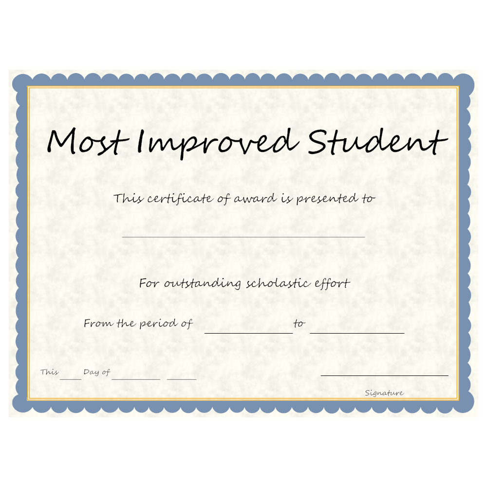 Most Improved Student Award – Falep.midnightpig.co Within Leadership Award Certificate Template