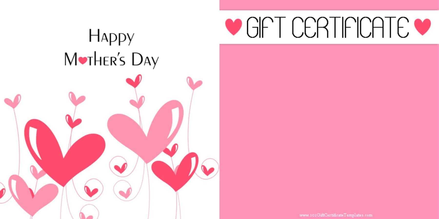 Mother's Day Gift Certificate Templates Intended For Homemade Christmas Gift Certificates Templates