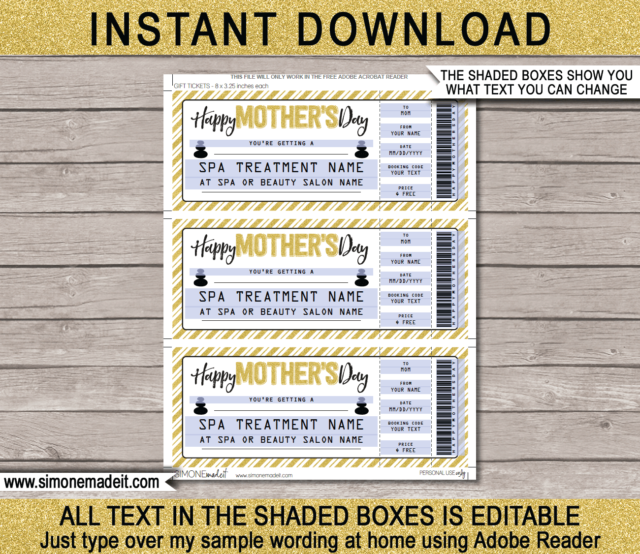 Mother's Day Spa Gift Voucher Intended For Spa Day Gift Certificate Template