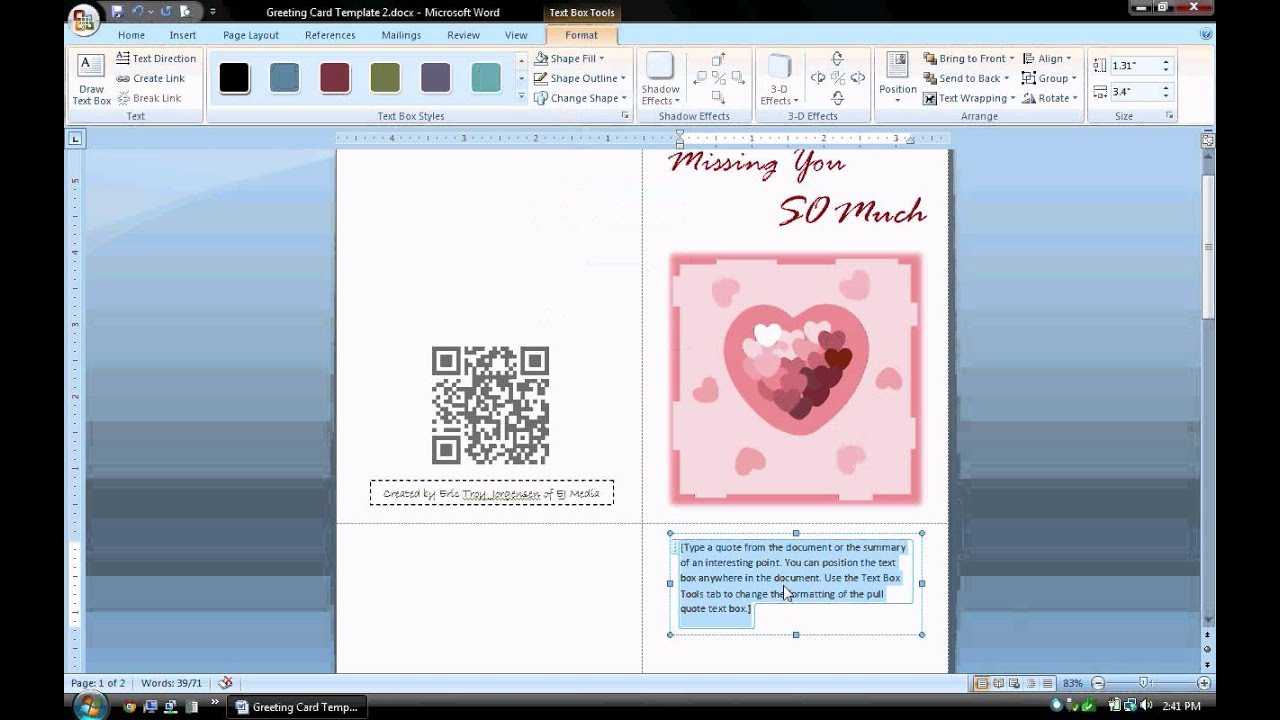 Ms Word Greeting Card Template – Falep.midnightpig.co Throughout Free Blank Greeting Card Templates For Word