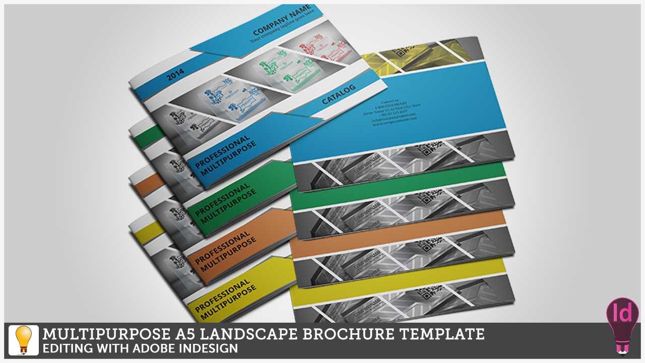 Multipurpose A5 Landscape Brochure Template Editing With Adobe Indesign Regarding Adobe Indesign Brochure Templates
