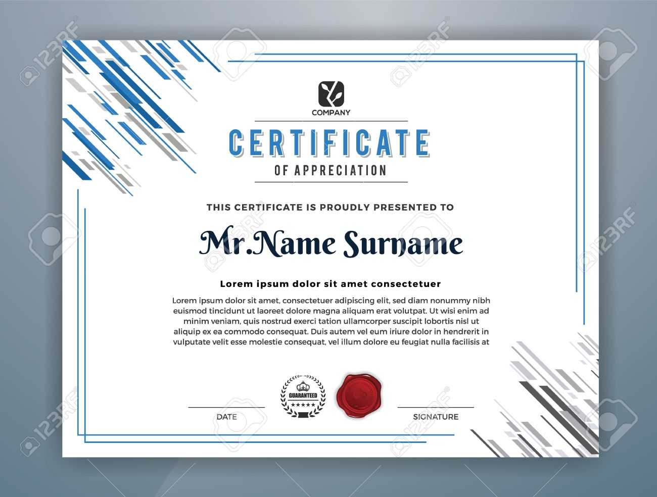 Multipurpose Modern Professional Certificate Template Design.. With Design A Certificate Template