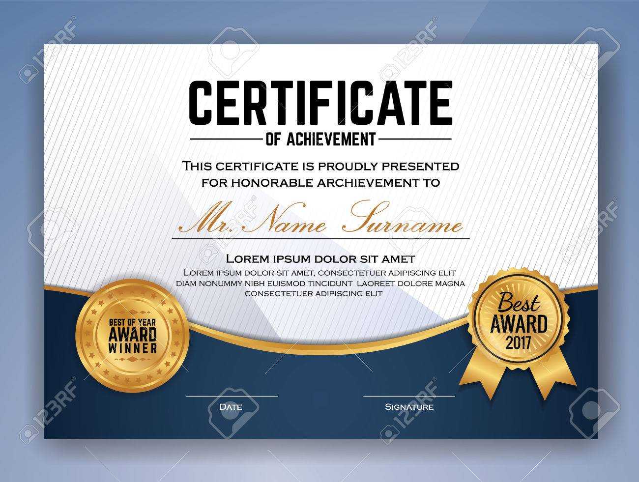 Multipurpose Professional Certificate Template Design For Print With Professional Award Certificate Template