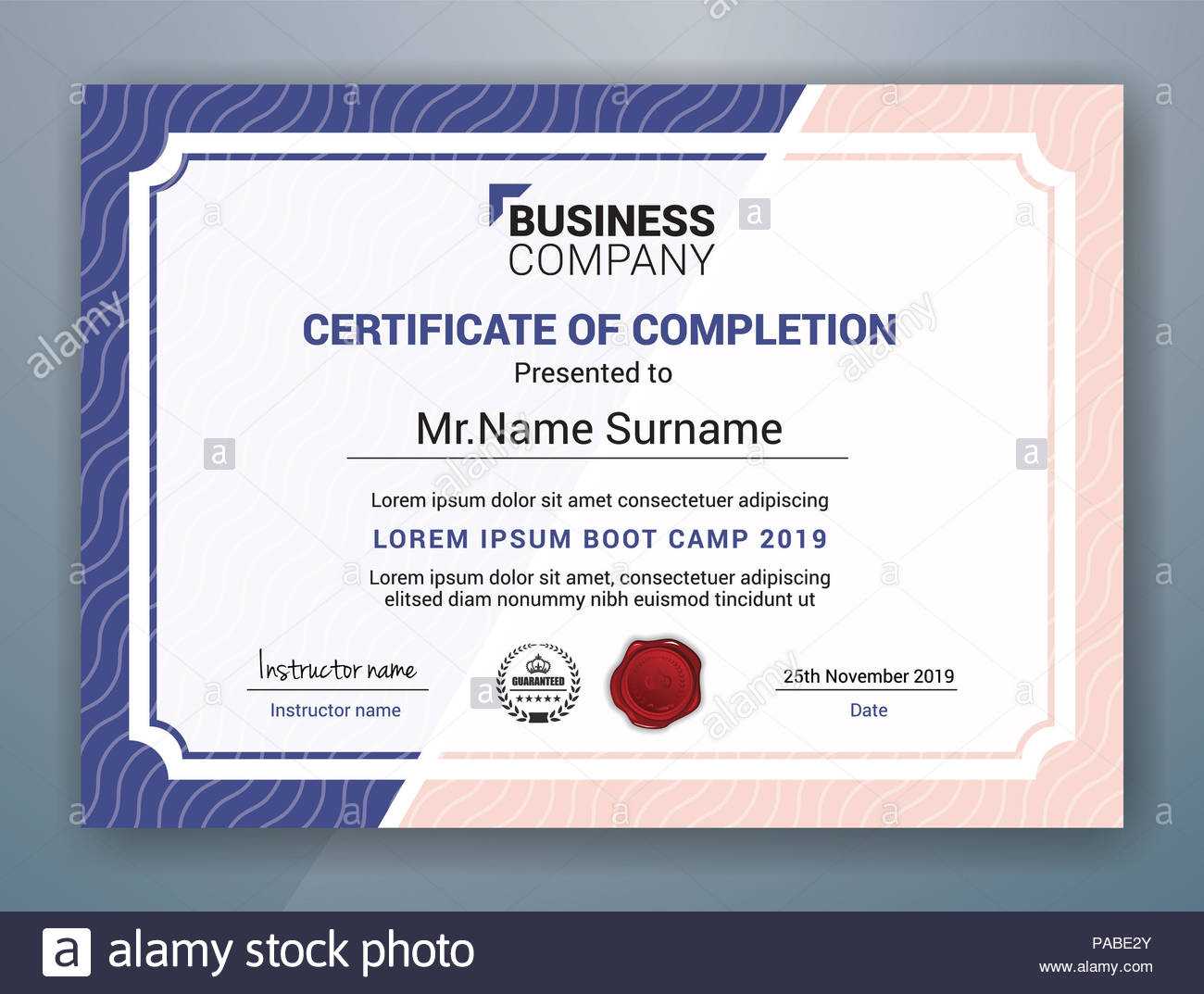 Multipurpose Professional Certificate Template Design For With Regard To Boot Camp Certificate Template