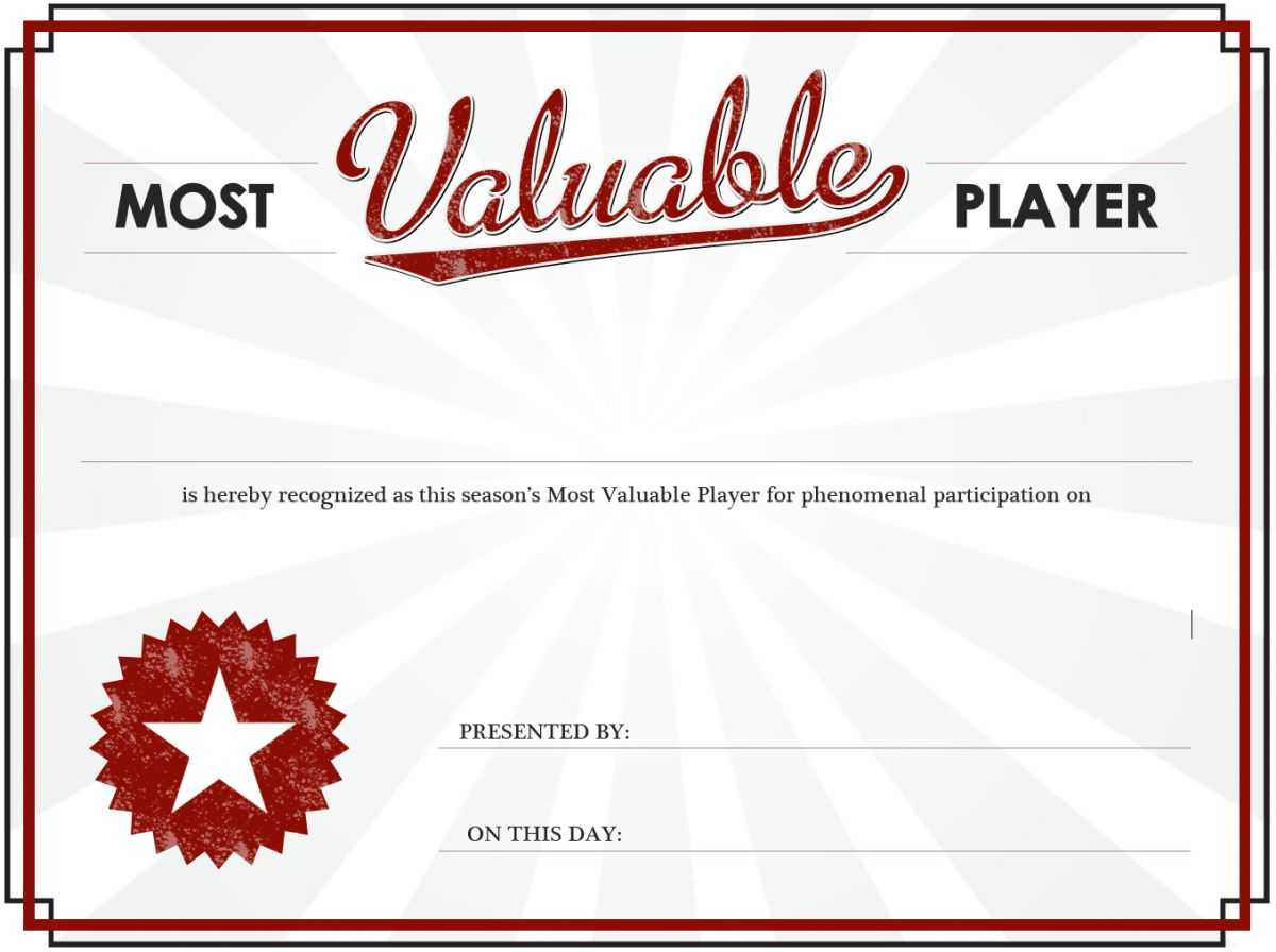 Mvp Certificate Template - Falep.midnightpig.co Within Player Of The Day Certificate Template