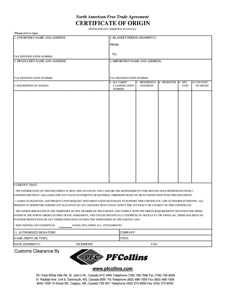 Nafta Form – Fill Online, Printable, Fillable, Blank | Pdffiller Inside Nafta Certificate Template