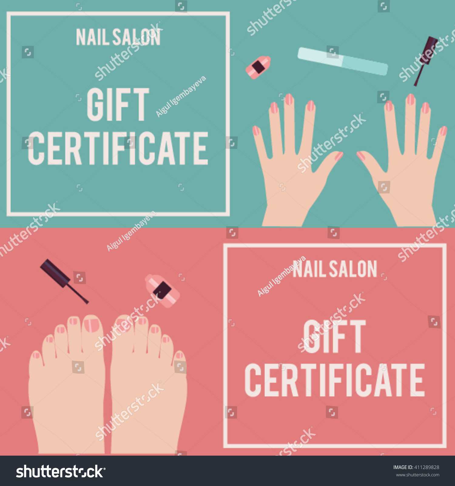 Nail Salon Gift Certificate Gift Certificate Stock Image With Nail Gift Certificate Template Free