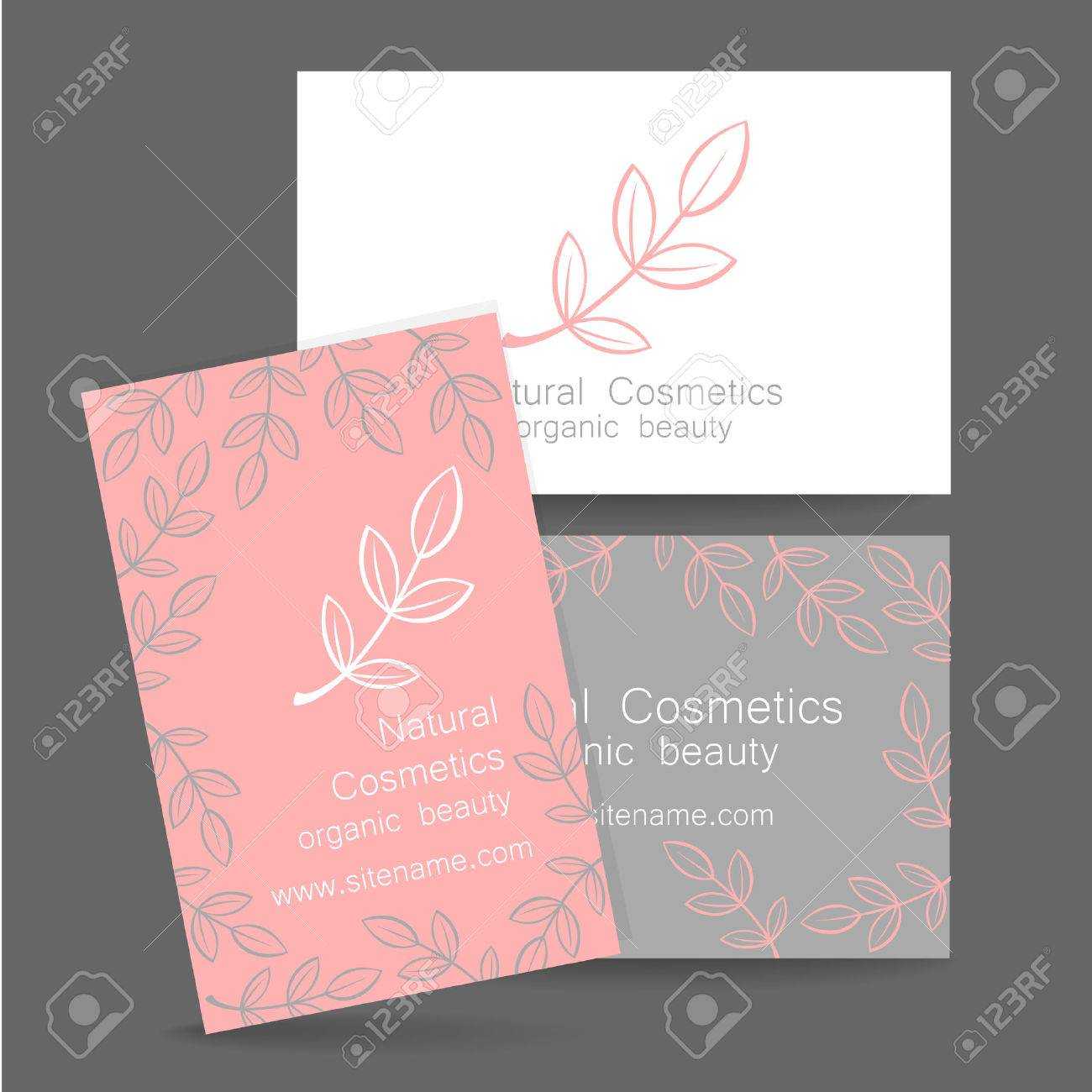 Natural Cosmetics Logo. Template Design For Organic Bio Products Inside Bio Card Template