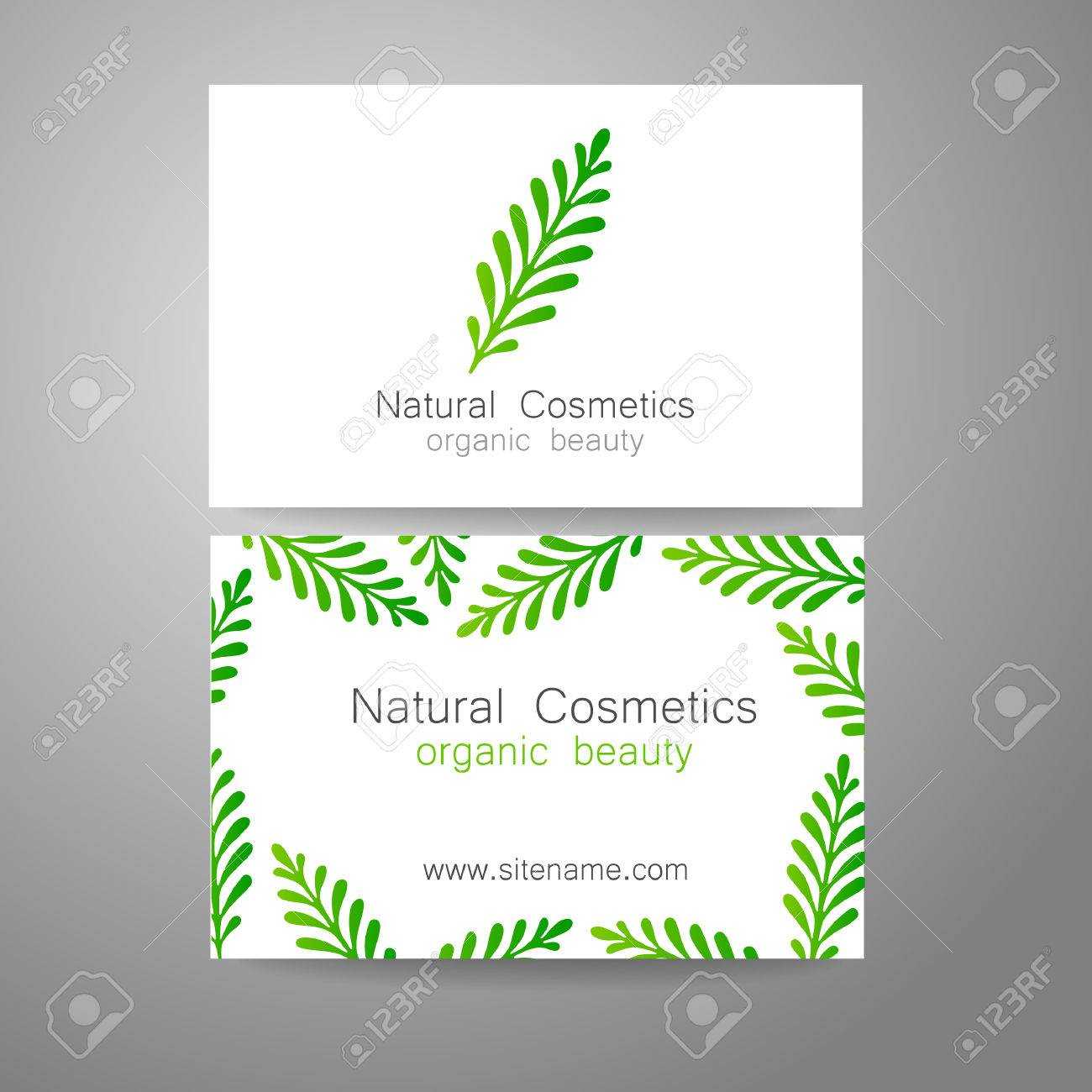 Natural Cosmetics – Logo. The Concept Of Corporate Identity. Template  Design For Organic Bio Cosmetics. For Bio Card Template