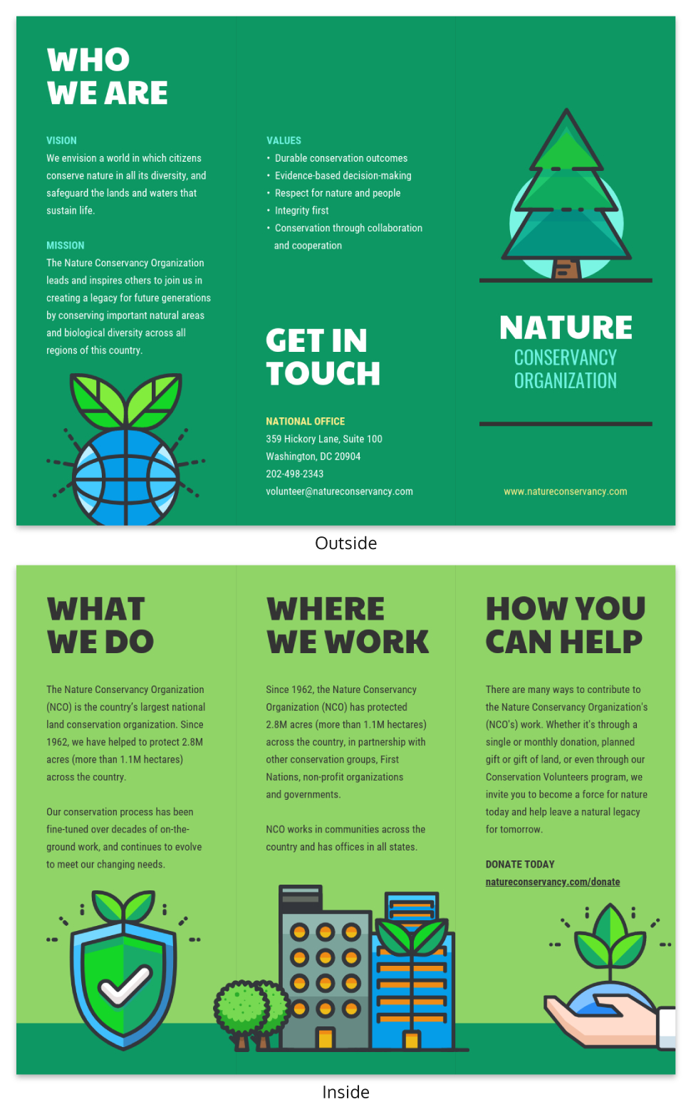 Nature Tri Fold Brochure Throughout Volunteer Brochure Template