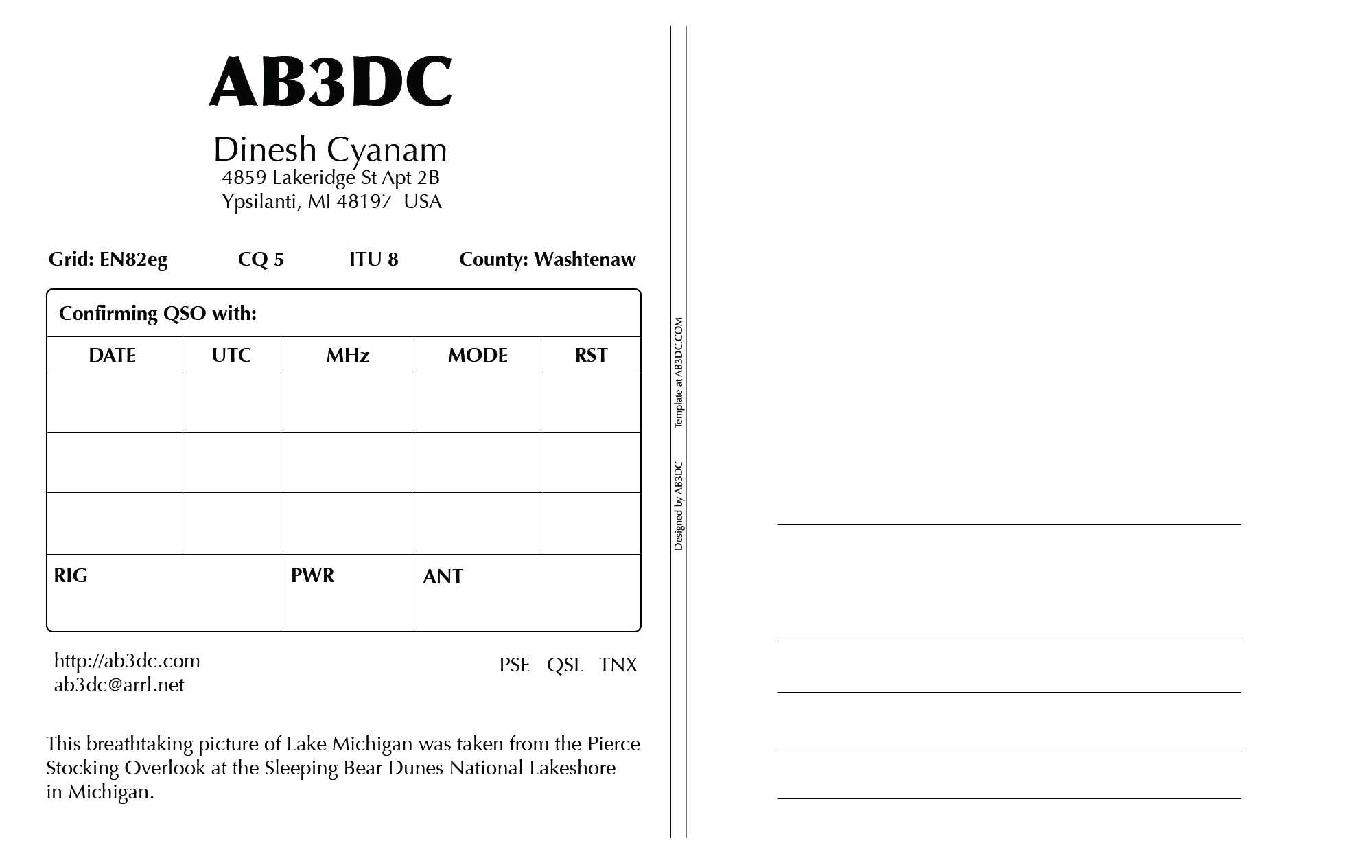 New Qsl Cards Design – Ab3Dc's Ham Radio Blog With Regard To Qsl Card Template