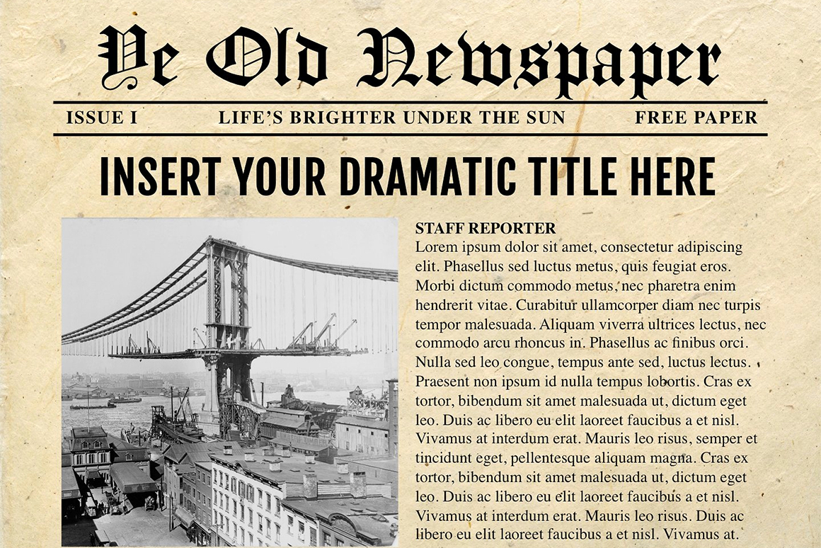 Newspaper Template For Powerpoint - Vsual Regarding Newspaper Template For Powerpoint