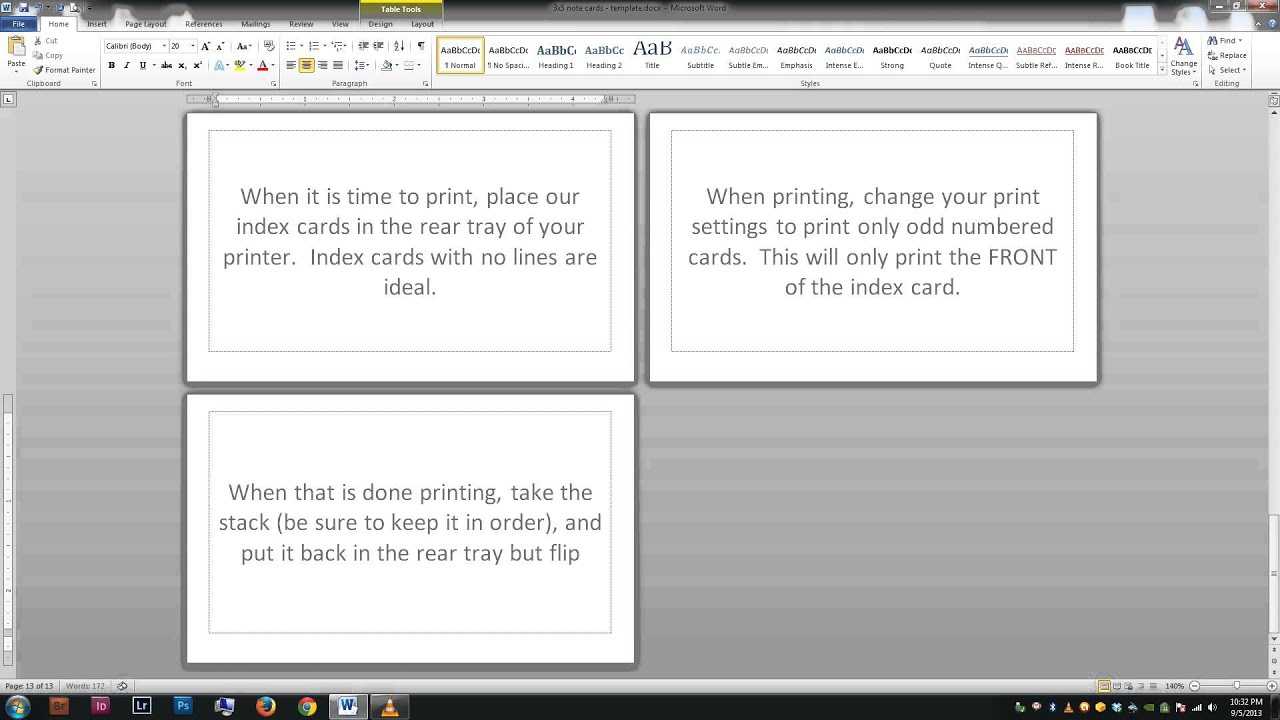 Note/index Cards - Word Template Throughout Word Template For 3X5 Index Cards