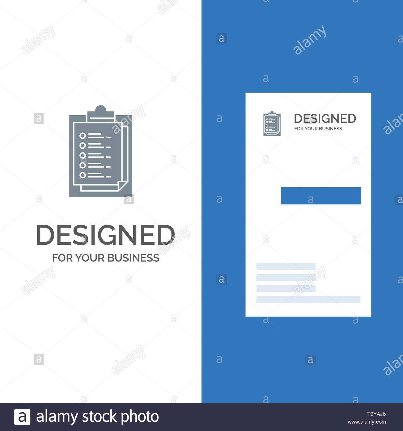 Notepad, Report Card, Result, Presentation Grey Logo Design Pertaining To Result Card Template