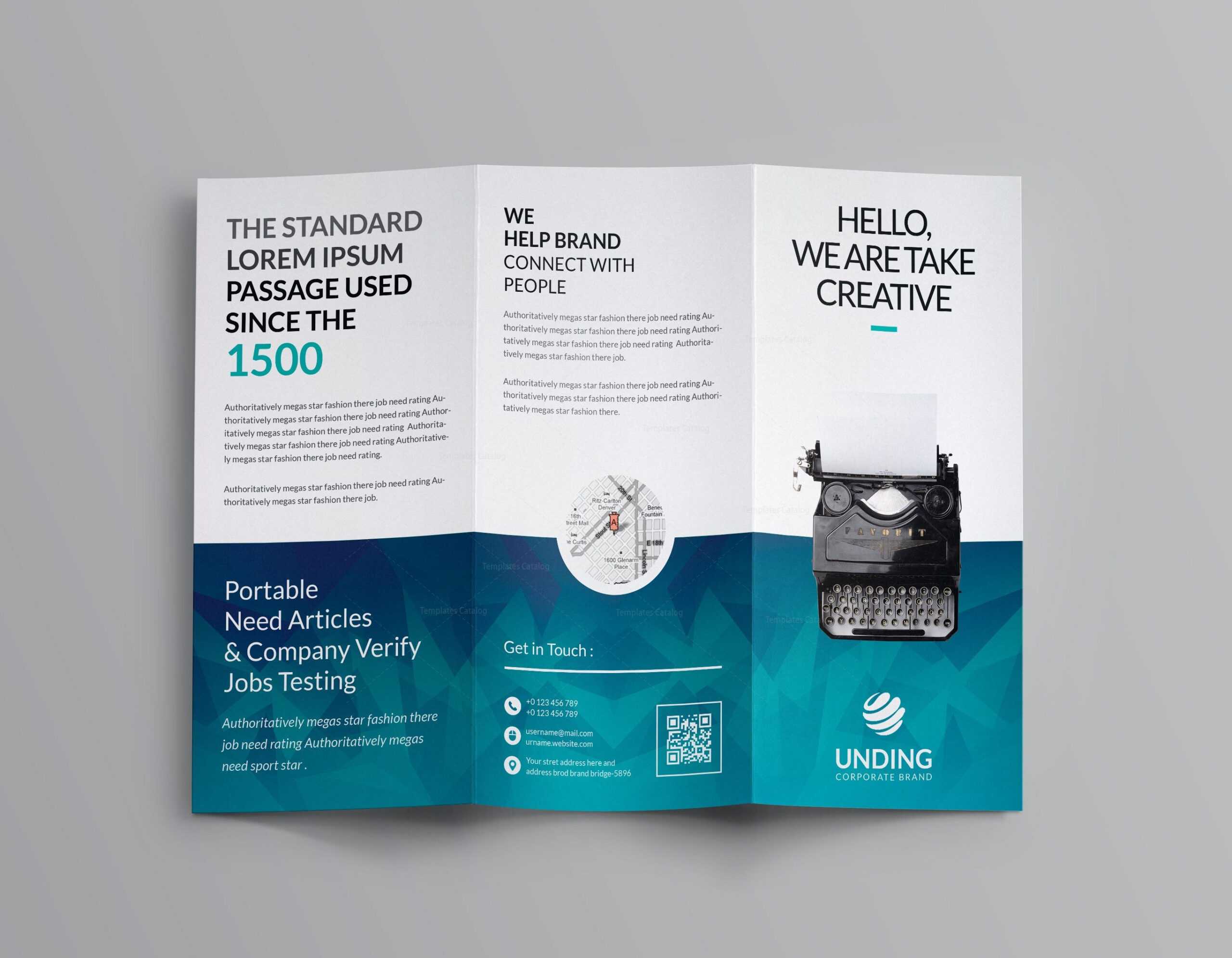 Ocean Corporate Tri Fold Brochure Template 001169 With Regard To 4 Fold Brochure Template