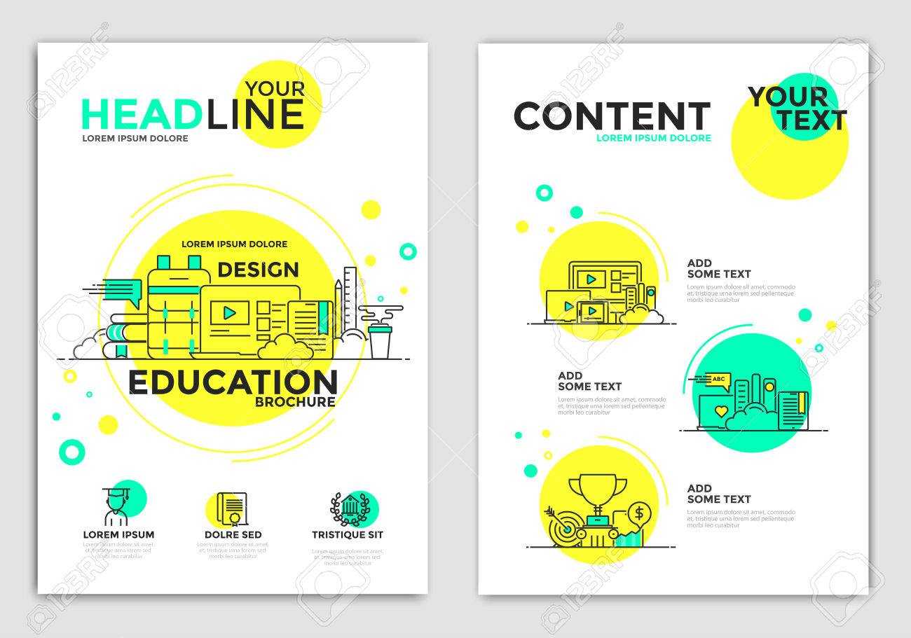 Online Education Brochure Design Layout Template In A4 Size With.. Regarding Brochure Design Templates For Education