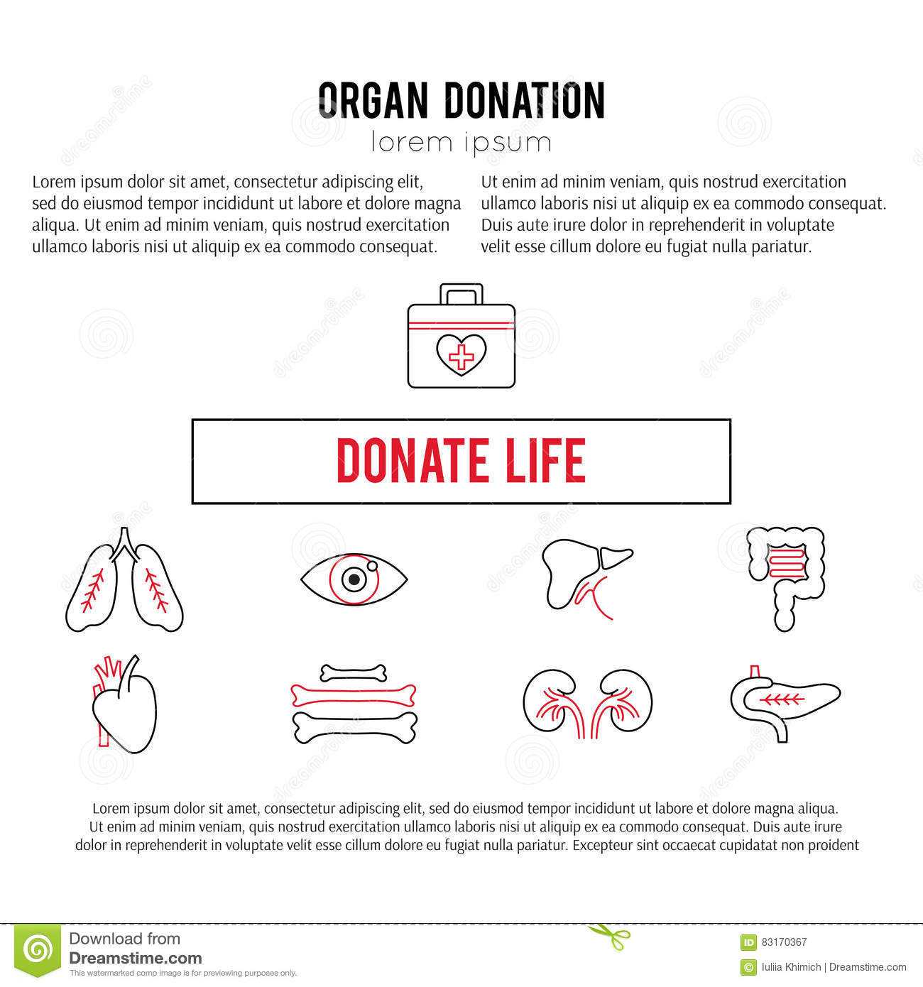 Organ Donation Template Stock Vector. Illustration Of Design For Donation Cards Template