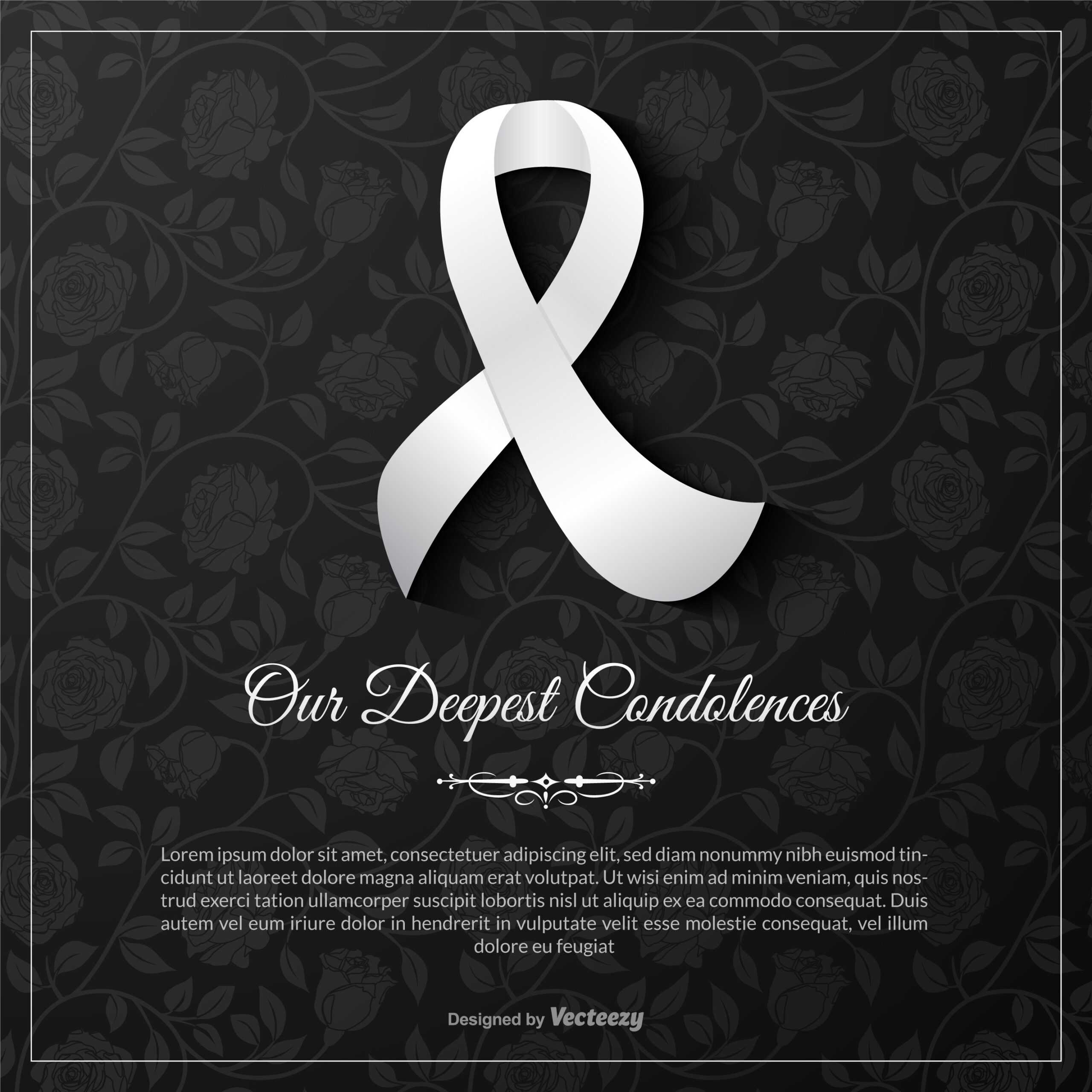 Our Deepest Condolences Vector Card Template – Download Free In Sorry For Your Loss Card Template