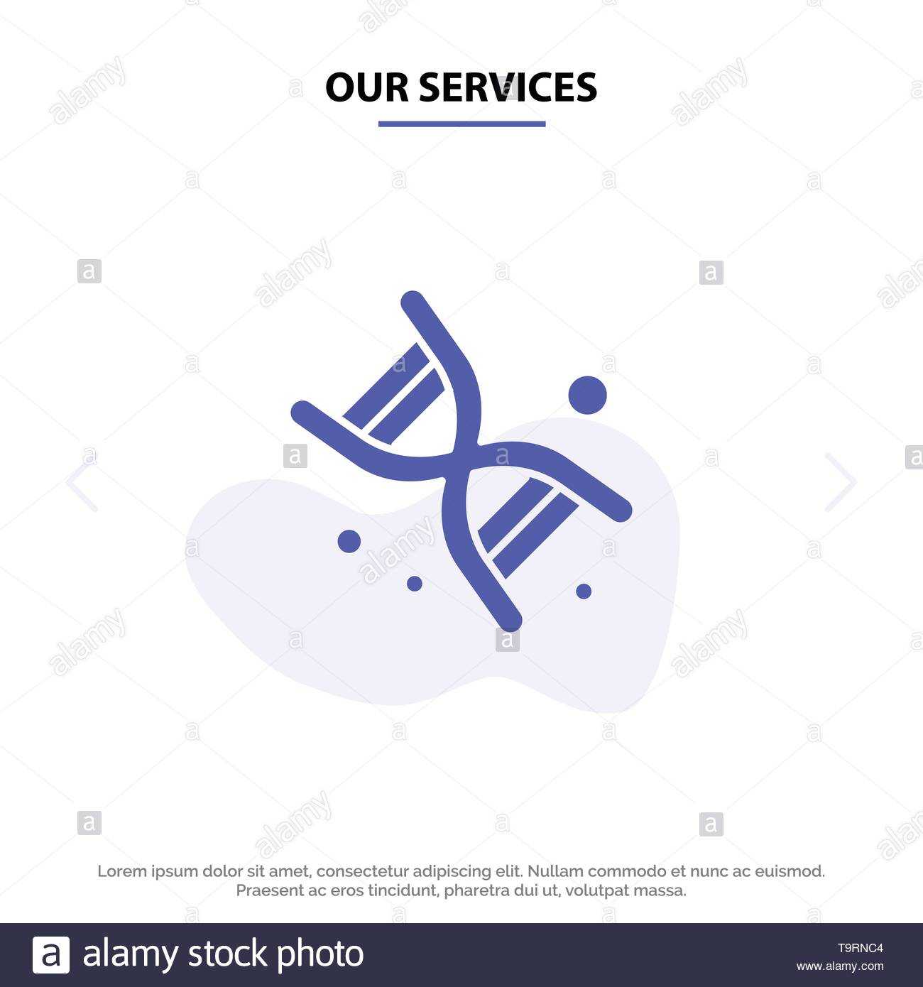 Our Services Bio, Dna, Genetics, Technology Solid Glyph Icon With Bio Card Template