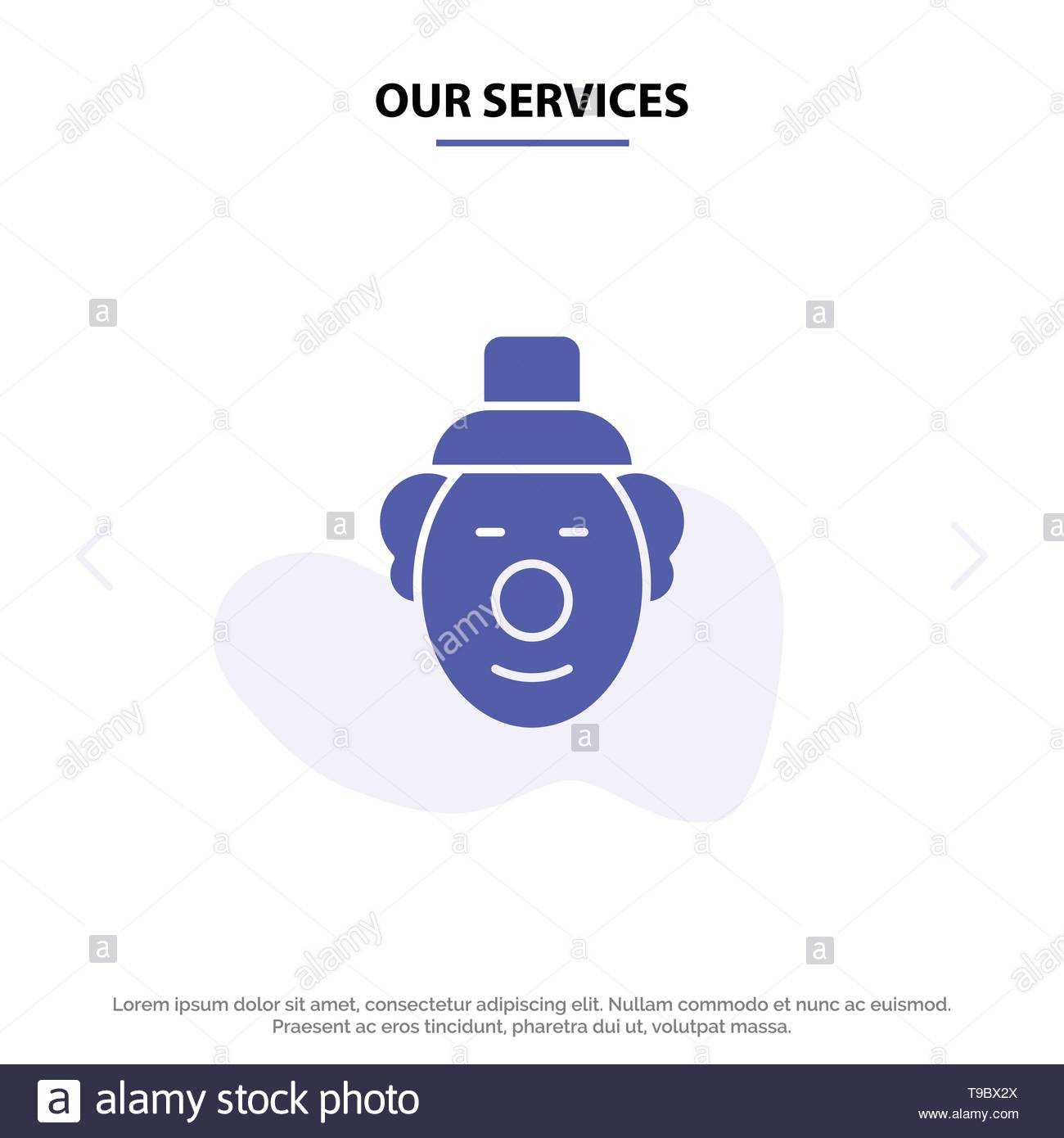 Our Services Joker, Clown, Circus Solid Glyph Icon Web Card Intended For Joker Card Template