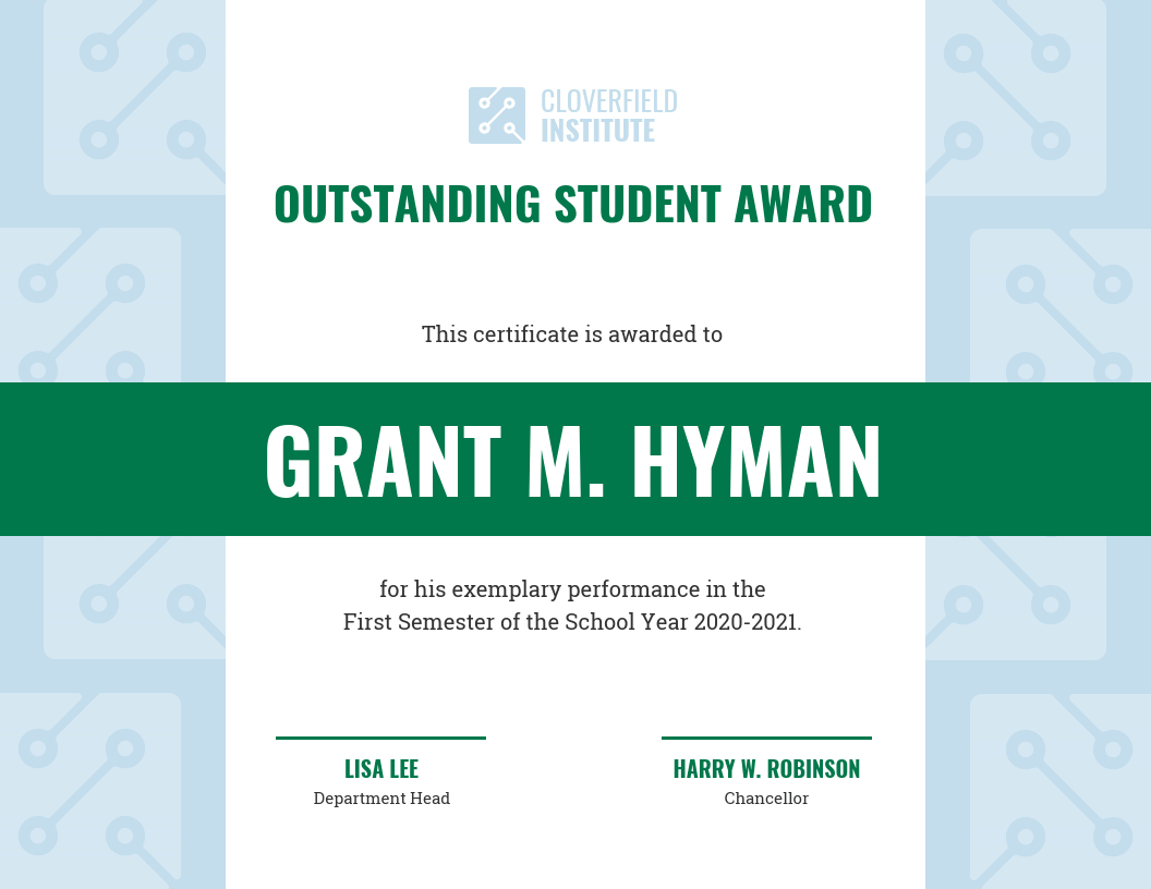 Outstanding Student Certificate Template Regarding Student Of The Year Award Certificate Templates
