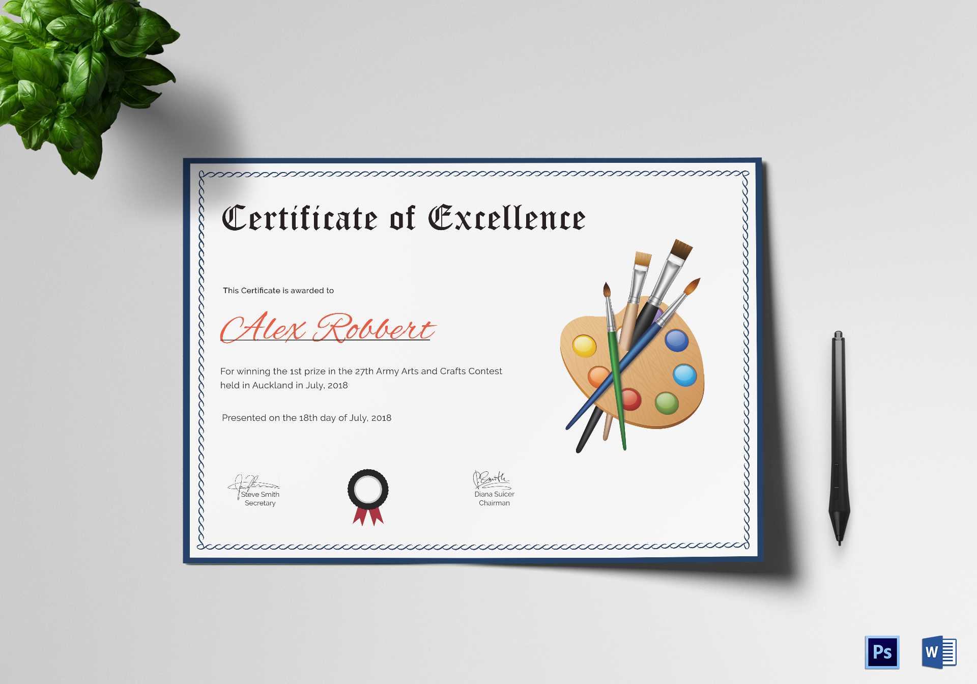 Painting Award Certificate Template Intended For Player Of The Day Certificate Template