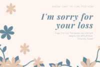 Pale Pink Blue Flowers Quote Sympathy Card - Templatescanva in Sorry For Your Loss Card Template