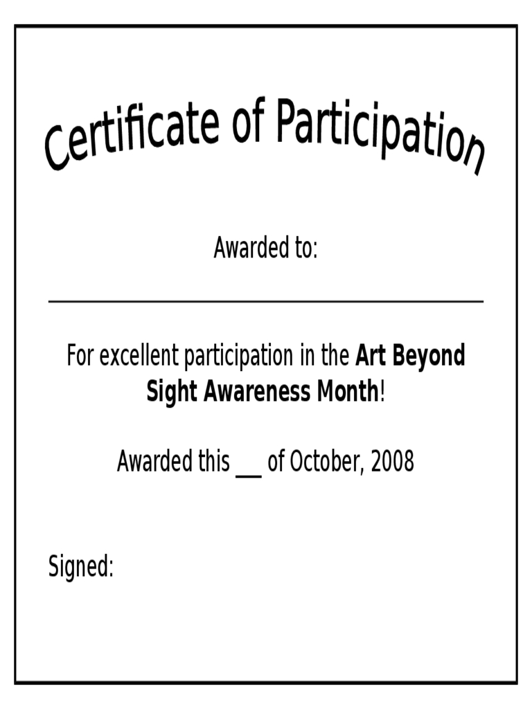 Participation Certificate – 6 Free Templates In Pdf, Word Regarding Certificate Of Participation Template Word