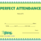 Perfect Attendance Award Clipart Within Perfect Attendance Certificate Free Template