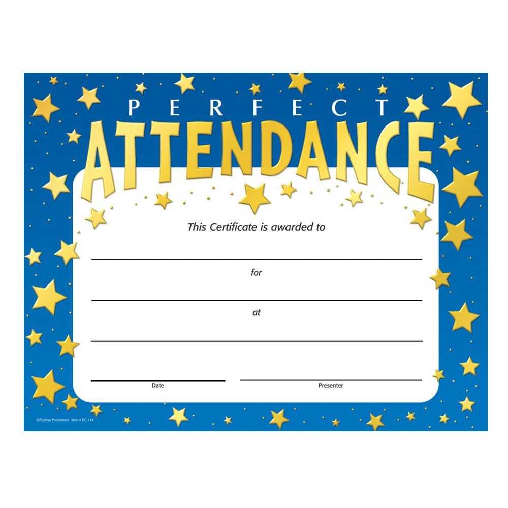 Perfect Attendance Award – Dalep.midnightpig.co With Perfect Attendance Certificate Template