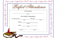 Perfect Attendance Certificate - Download A Free Template throughout Perfect Attendance Certificate Template