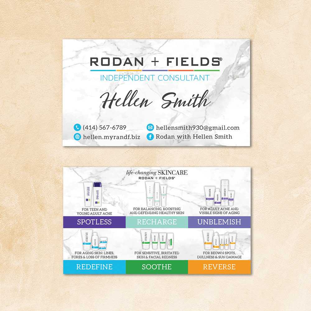 Personalized Rodan & Fields Business Card, Rodan & Fields Template Rf103 Pertaining To Rodan And Fields Business Card Template