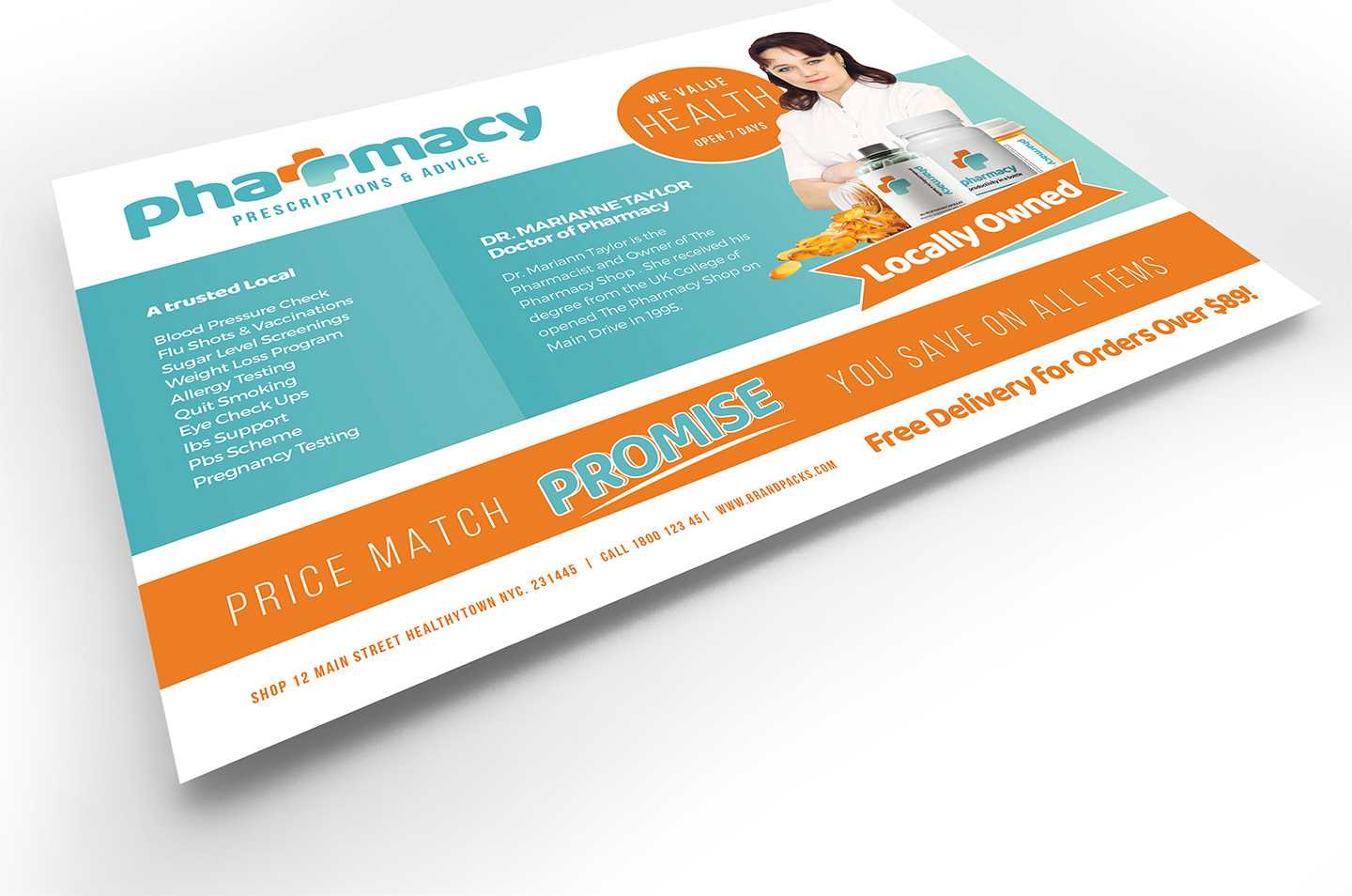 Pharmacy Flyer Template – Psd, Ai & Vector – Brandpacks Throughout Pharmacy Brochure Template Free