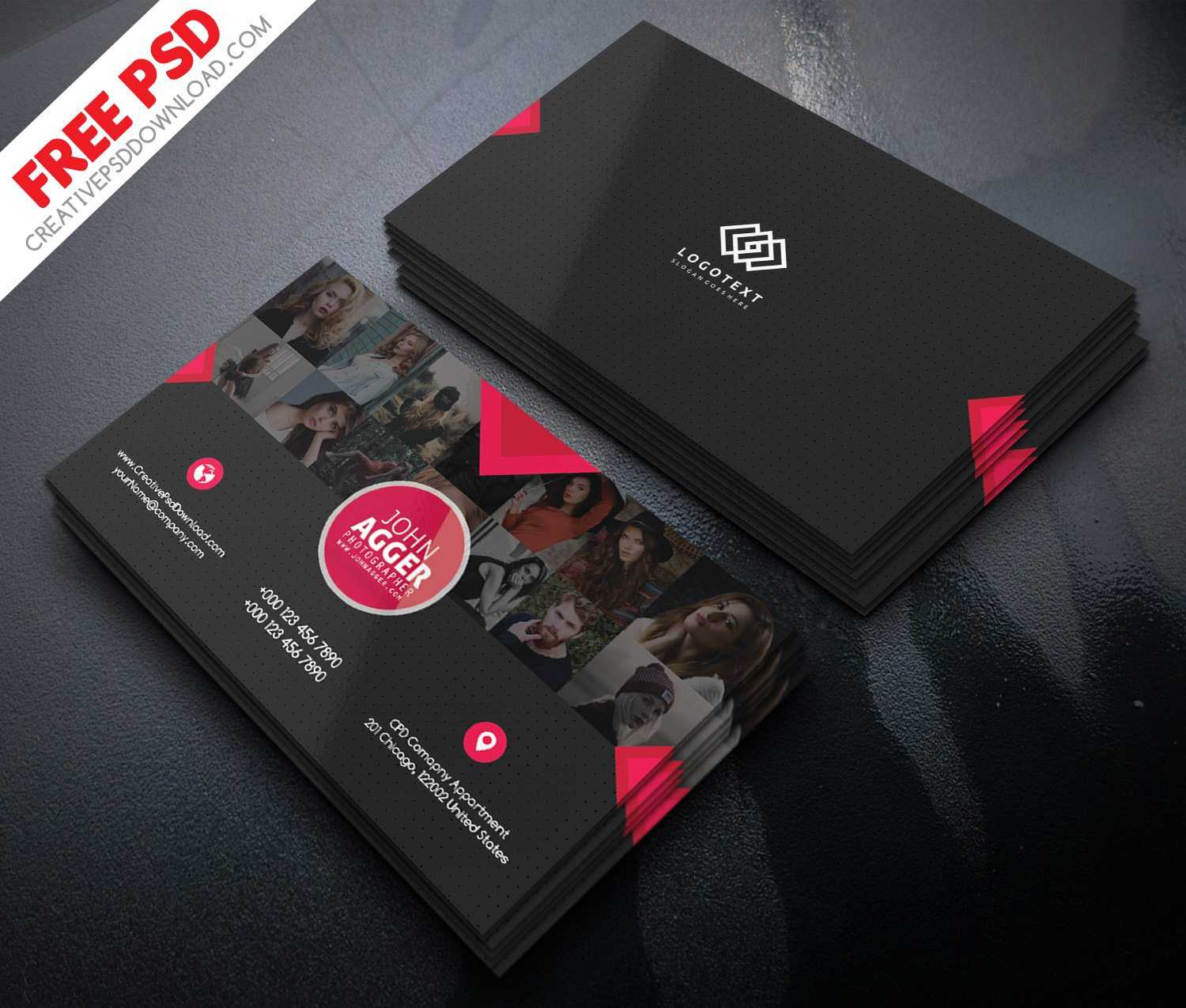 Photographer Business Card Free Psd With Free Business Card Templates For Photographers